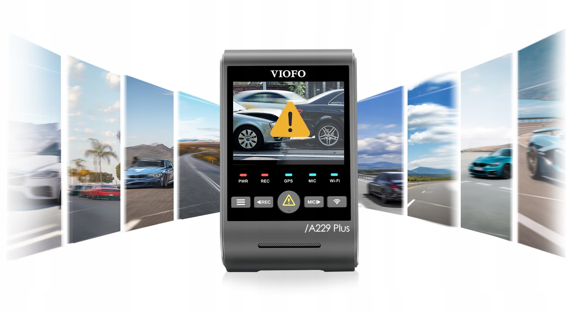 Viofo A229 Plus Duo IR dyskretna kamera samochodowa przód 2K Quad HD wnętrze Full HD - idealny wideorejestrator do TAXI, UBER, BOLT