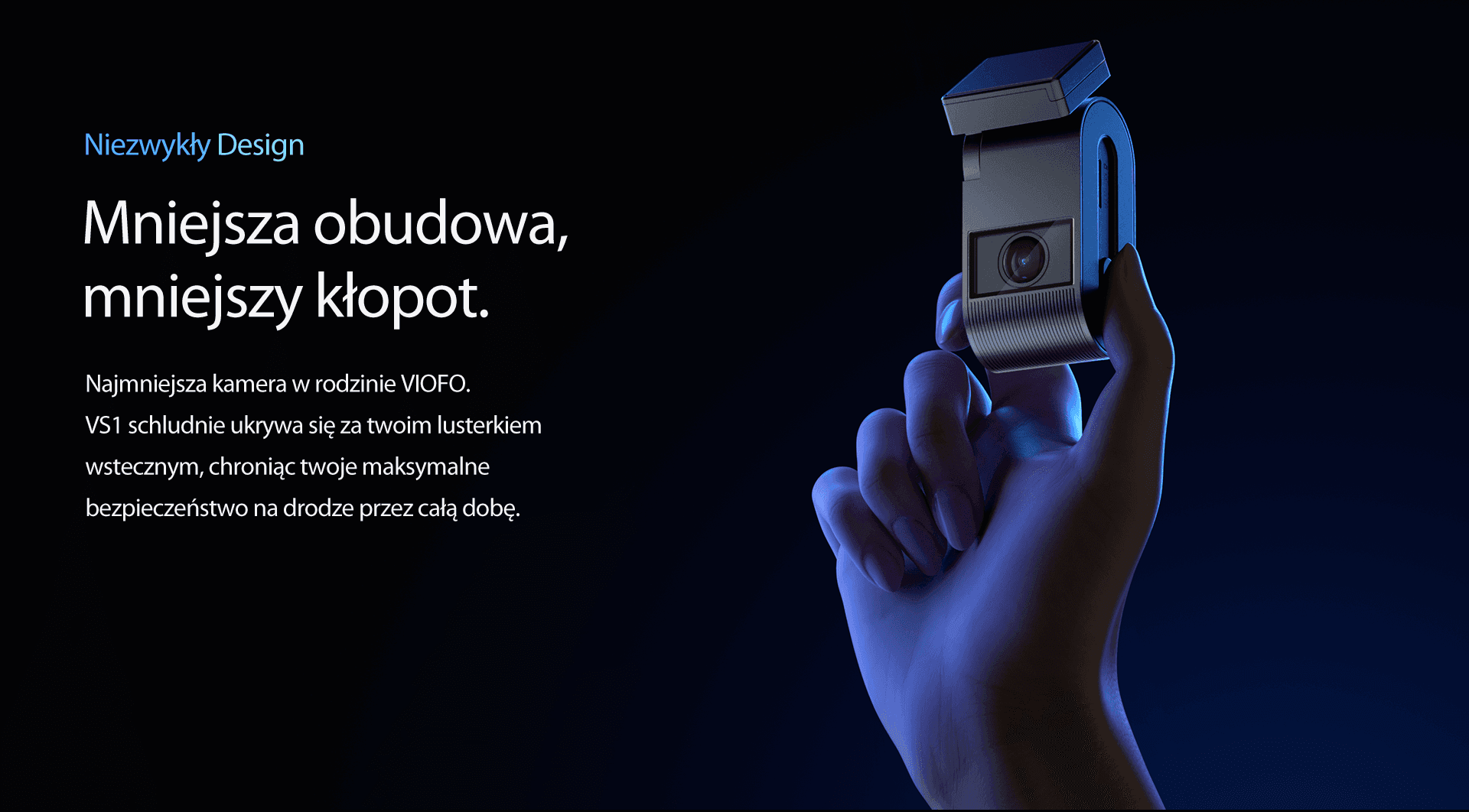 VIOFO VS1 dyskretna mikro kamera samochodowa z GPS, WiFi, Bluetooth, polskie komunikaty, HDR + matryca Sony STARVIS 2 Sensor QHD+