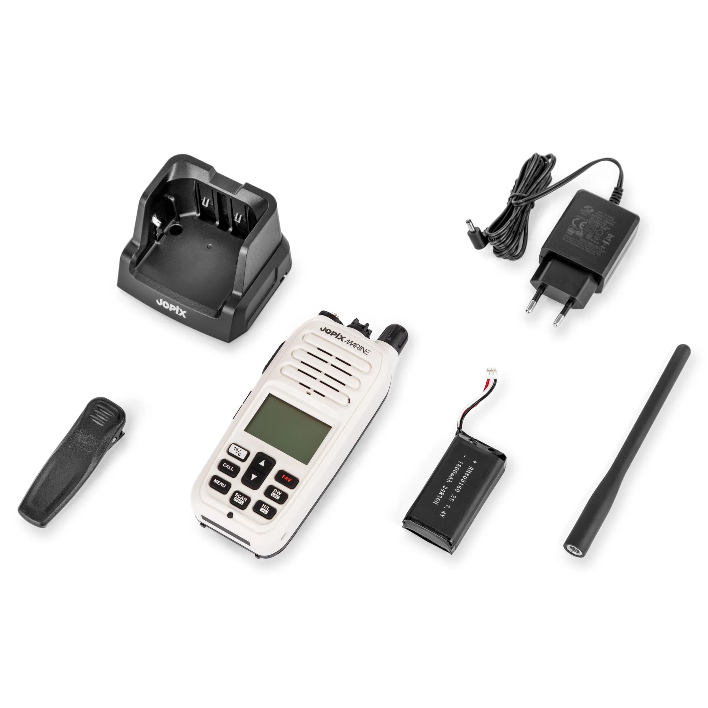 Jopix Marine 616P WHITE ręczny radiotelefon morski VHF IP67, pływający, moc 5W, NRC, WX, czujnik wody - możliwość rejestracji w UKE