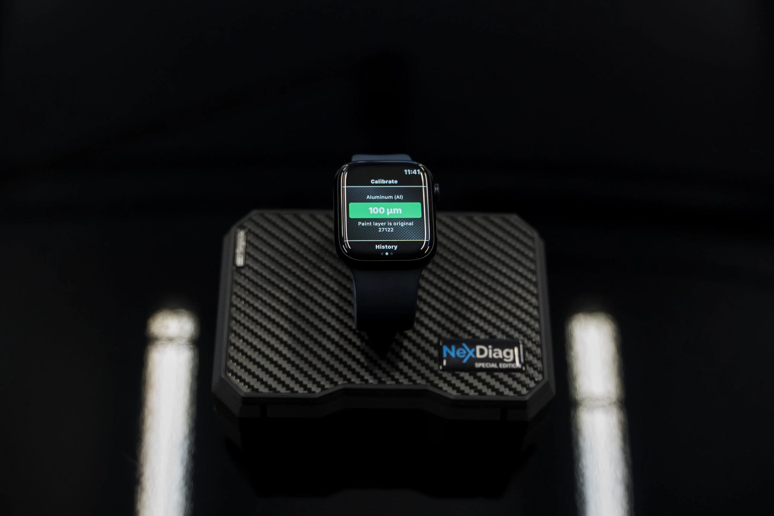 NexPTG PRO Carbon zaawansowany miernik grubości lakieru CERTYFIKAT WZORCOWANIA, pomiar stal/stal ocynkowana/aluminium, iOS / Android