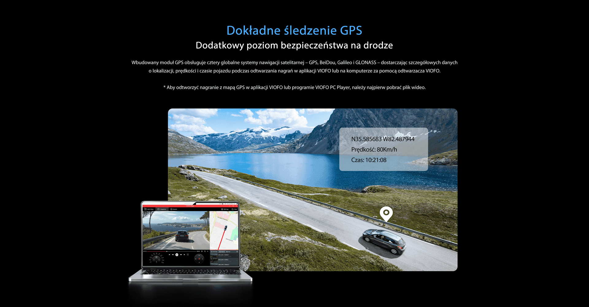 VIOFO A329S 1CH kamera samochodowa przód 4K 60FPS, obsługa dysków SSD, HDR, GPS, Sony Starvis 2, G-sensor, mikrofon, Wi-Fi 6, BT
