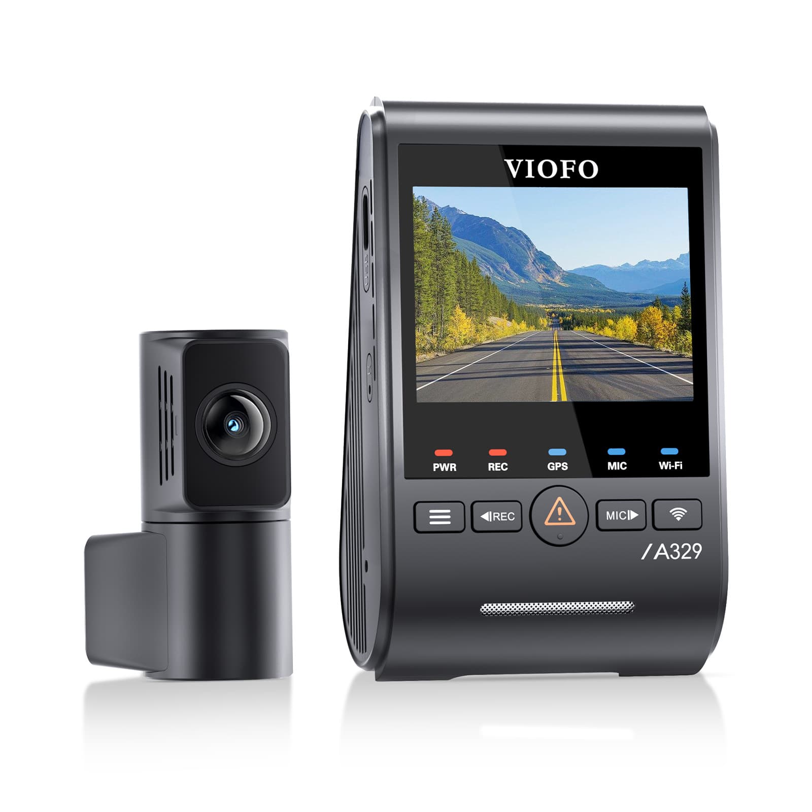 VIOFO A329S 2CH dual kamera samochodowa przód 4K 60FPS + tył 2K 30FPS, obsługa dysków SSD, HDR, GPS, Sony Starvis 2, G-sensor, mikrofon, Wi-Fi 6, BT