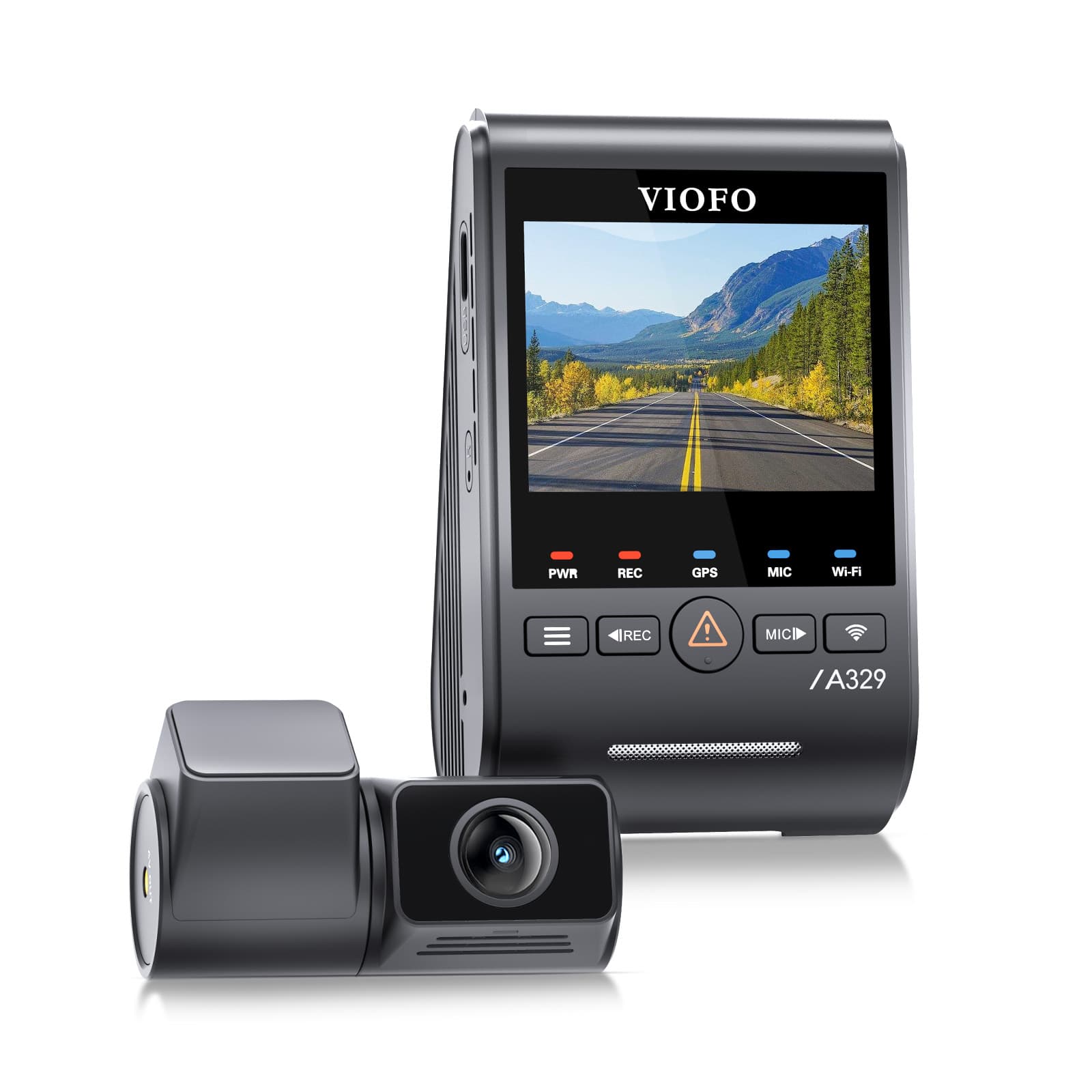 VIOFO A329S 2CH dual kamera samochodowa przód 4K 60FPS + tył 2K 30FPS, obsługa dysków SSD, HDR, GPS, Sony Starvis 2, G-sensor, mikrofon, Wi-Fi 6, BT