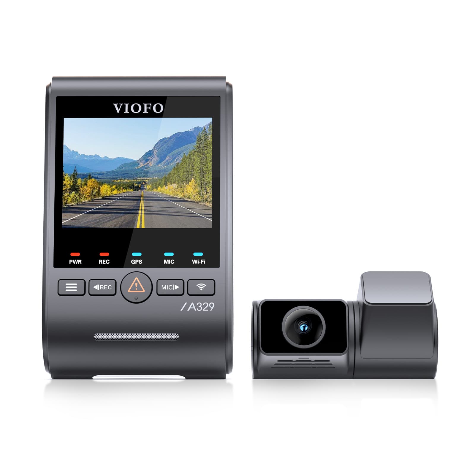 VIOFO A329S 2CH dual kamera samochodowa przód 4K 60FPS + tył 2K 30FPS, obsługa dysków SSD, HDR, GPS, Sony Starvis 2, G-sensor, mikrofon, Wi-Fi 6, BT