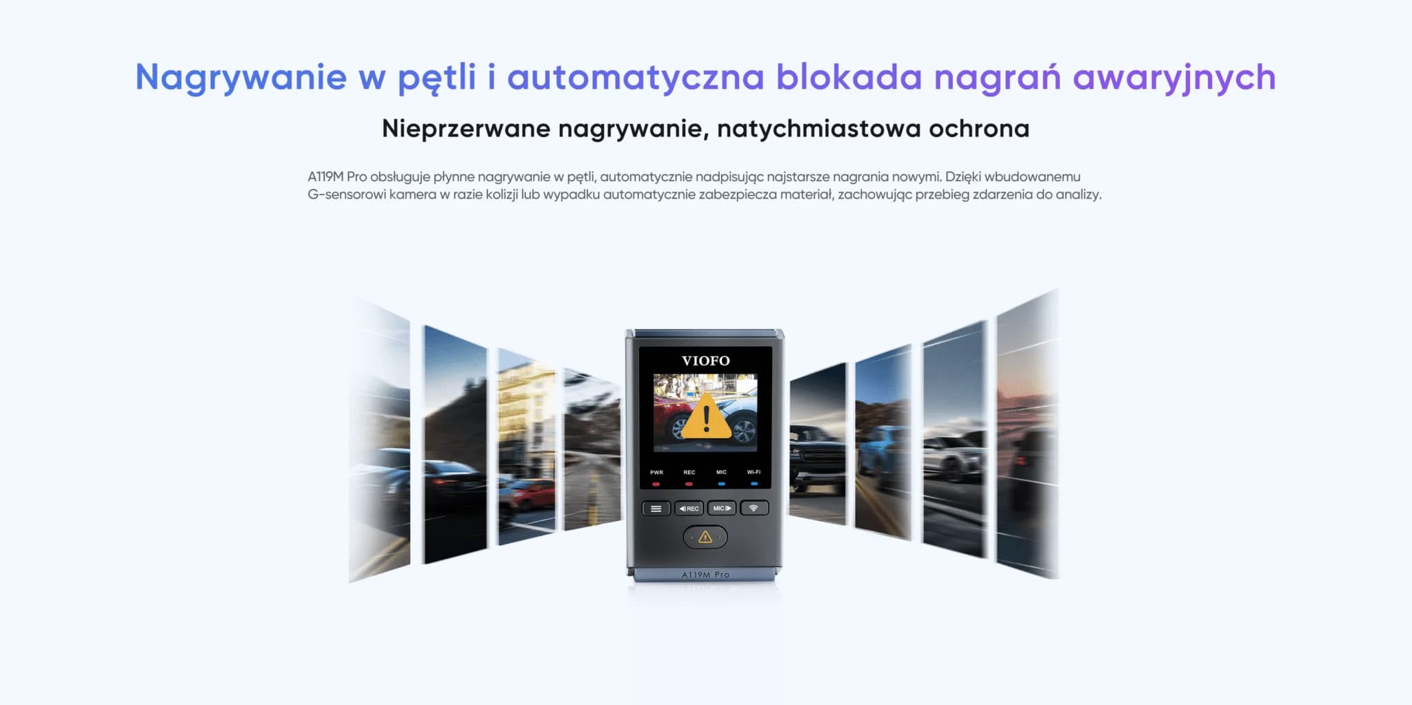 VIOFO A119M PRO najmniejsza kamera samochodowa 4K Ultra HD 30 FPS + HDR, Sony Starvis 2, GPS, G-sensor, mikrofon, Wi-Fi 6, BT