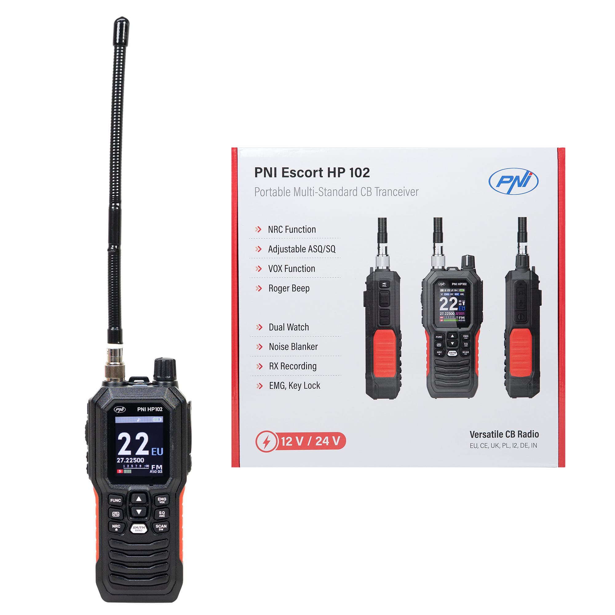 PNI Escort HP 102 NRC CB radio ręczne / przenośne (ręczniak CB) + adapter samochodowy 12/24V (PNI HP-102)