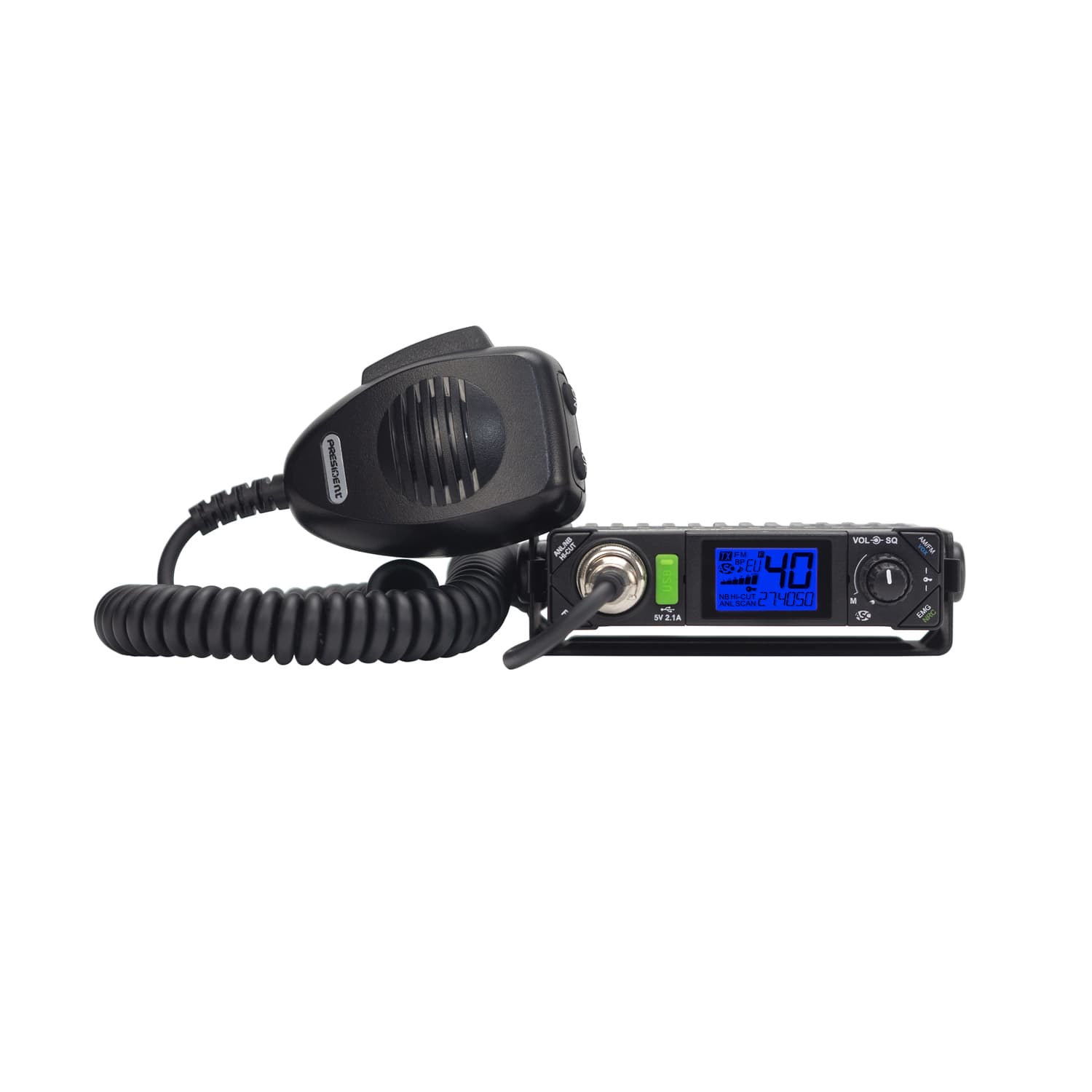 President Bill II Plus + antena CB Virginia F 50cm dyskretny zestaw CB radio