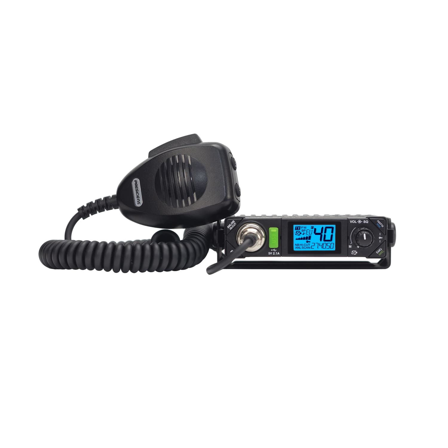 President Bill II Plus + antena CB Virginia F 50cm dyskretny zestaw CB radio