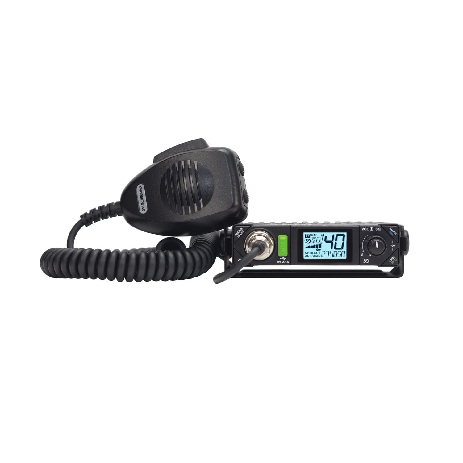 President Bill II Plus + antena CB Virginia F 50cm dyskretny zestaw CB radio