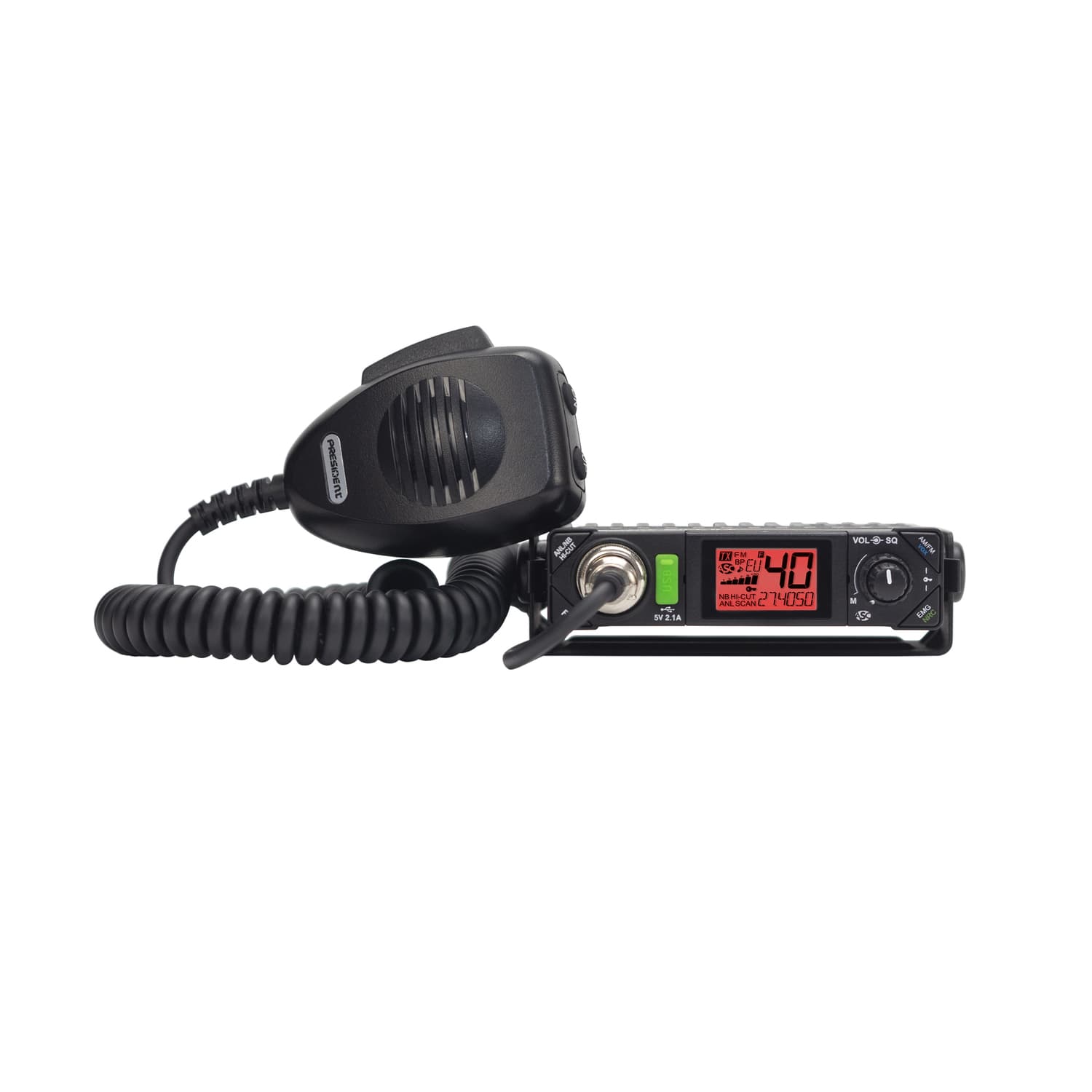 President Bill II Plus + antena CB Virginia F 50cm dyskretny zestaw CB radio
