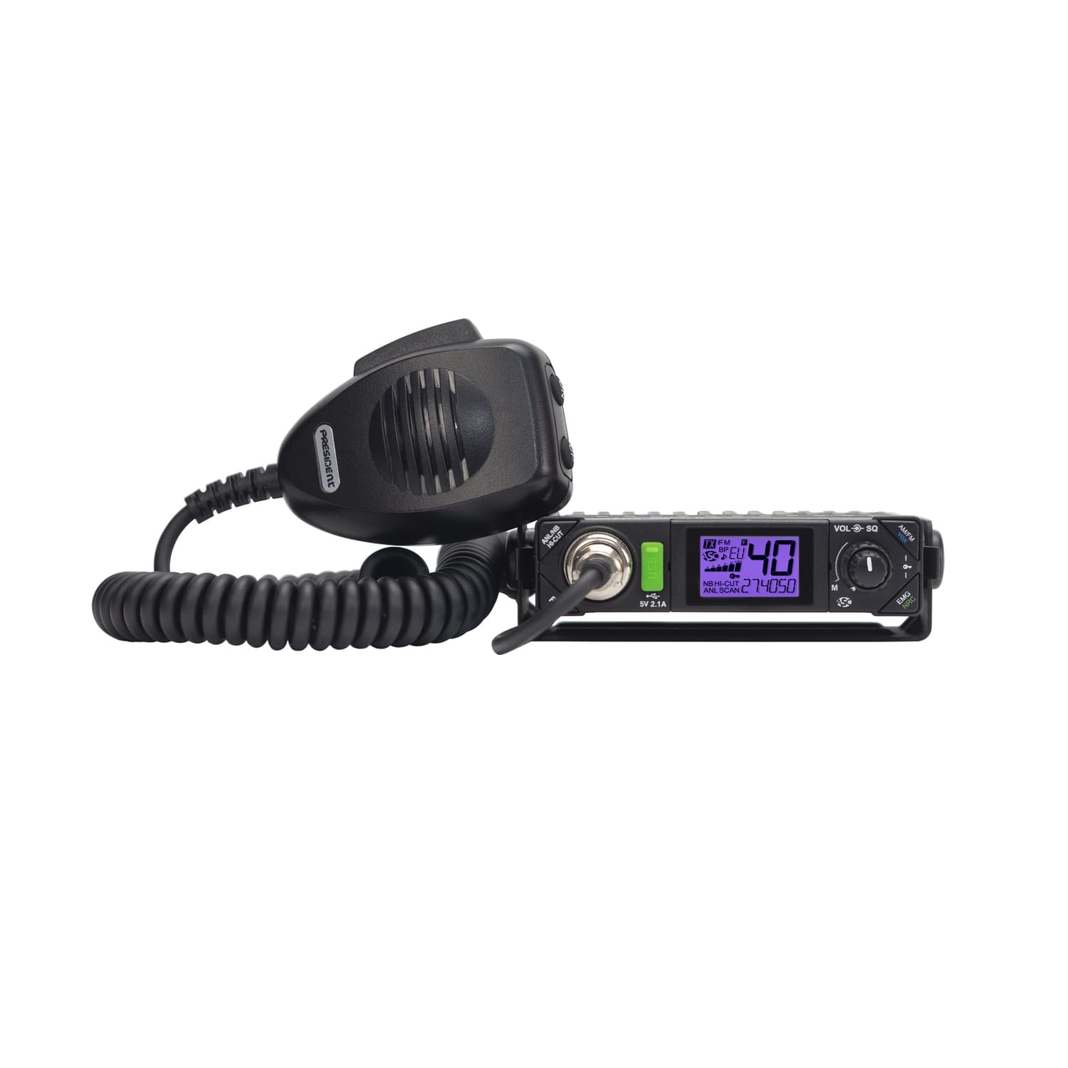 President Bill II Plus + antena CB Virginia F 50cm dyskretny zestaw CB radio