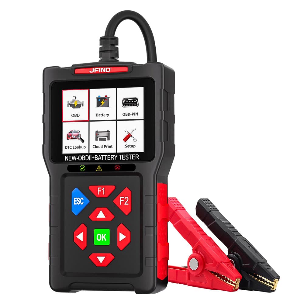 JFIND JF700 ULTRA 2w1 tester akumulatorów 12V/24V + skaner diagnostyczny OBD-2 - diagnostyka / odczyt i kasowanie błędów / test baterii POLSKIE MENU