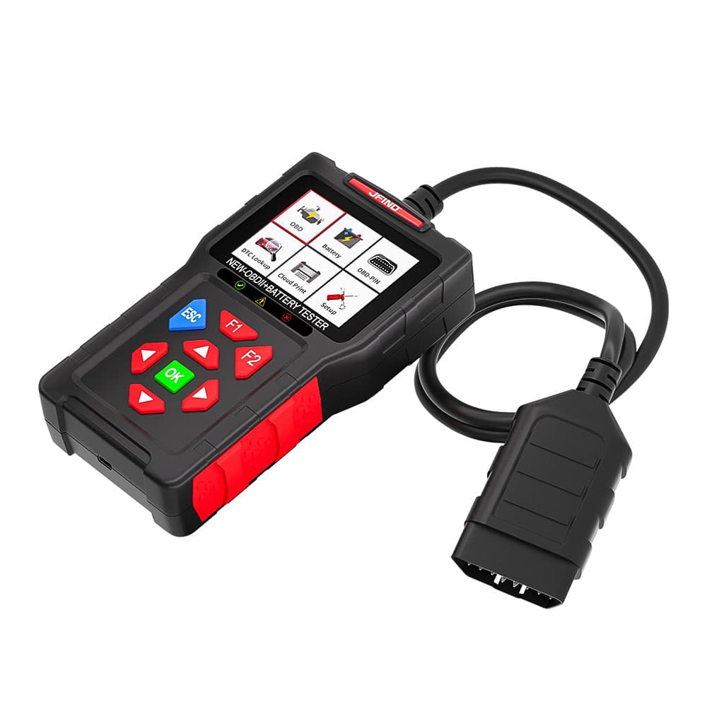 JFIND JF700 ULTRA 2w1 tester akumulatorów 12V/24V + skaner diagnostyczny OBD-2 - diagnostyka / odczyt i kasowanie błędów / test baterii POLSKIE MENU