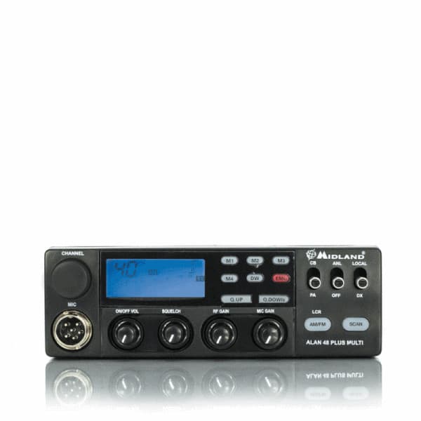 MIDLAND ALAN 48 PRO CB Radio 12/24V z automatycznym SQ, płynnym RF Gain, Mic-Gain, ANL, DualWatch