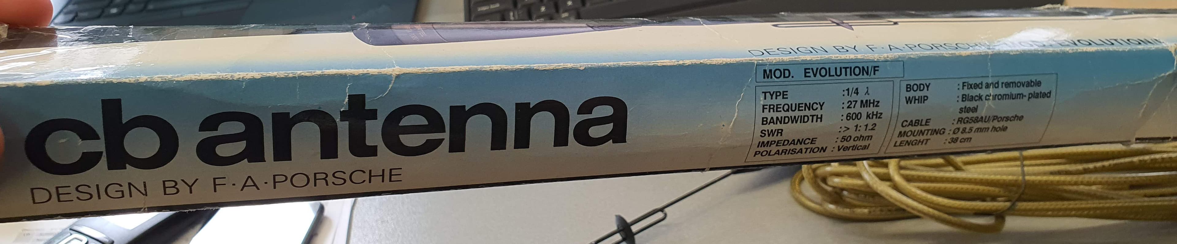 Sirtel Porsche dyskretna Antena CB montażowa 40cm kabel 4m [do aut sportowych] - PRZECENA!
