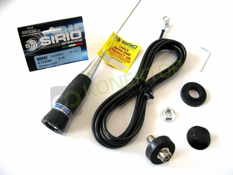 SIRIO AS-170 PL (AS170) INOX Antena CB montażowa (do montażu) 167 cm, wersja z kablem 4m