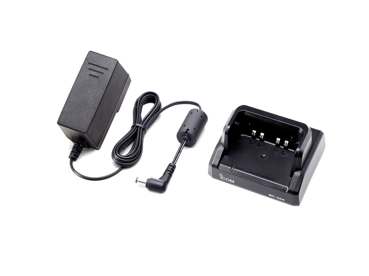 ICOM BC-224N szybka ładowarka biurkowa + zasilacz BC-123SE do baterii BP-288, np. do IC-25 CE, IC-A25 NE