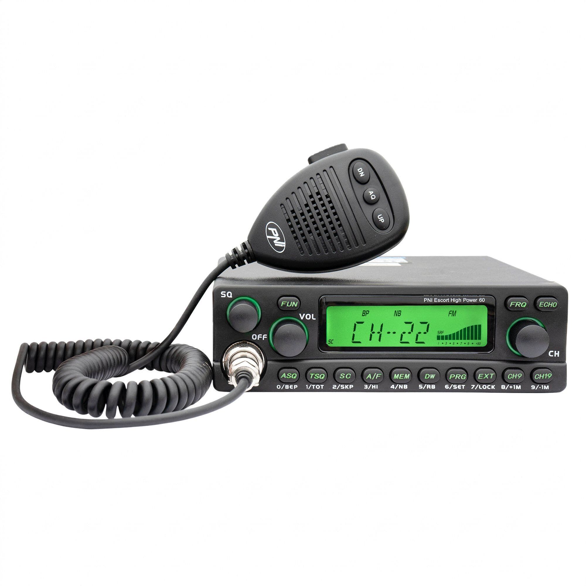 PNI Escort HP-60 CB radio AM/FM High Power 60, VFO, 1-DIN