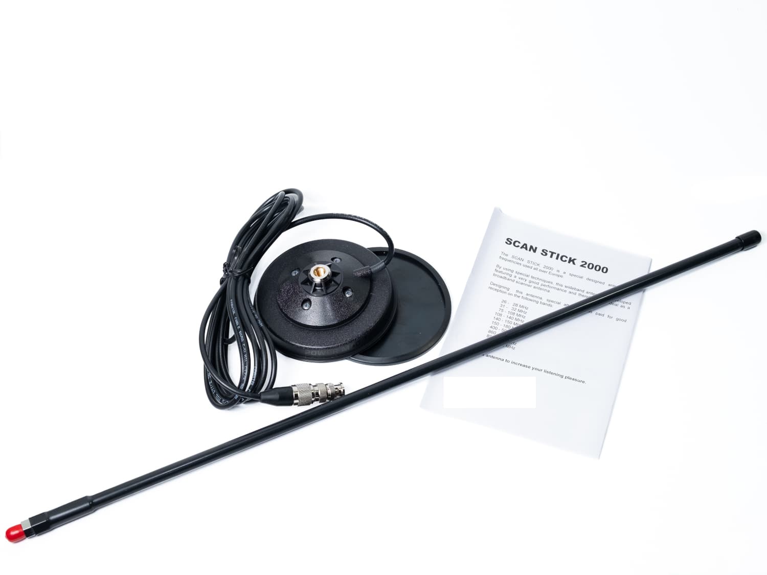 Magnum Scan Stick 2000 MAG 72cm szerokopasmowa antena magnetyczna 25–2000 MHz do skanera i SDR