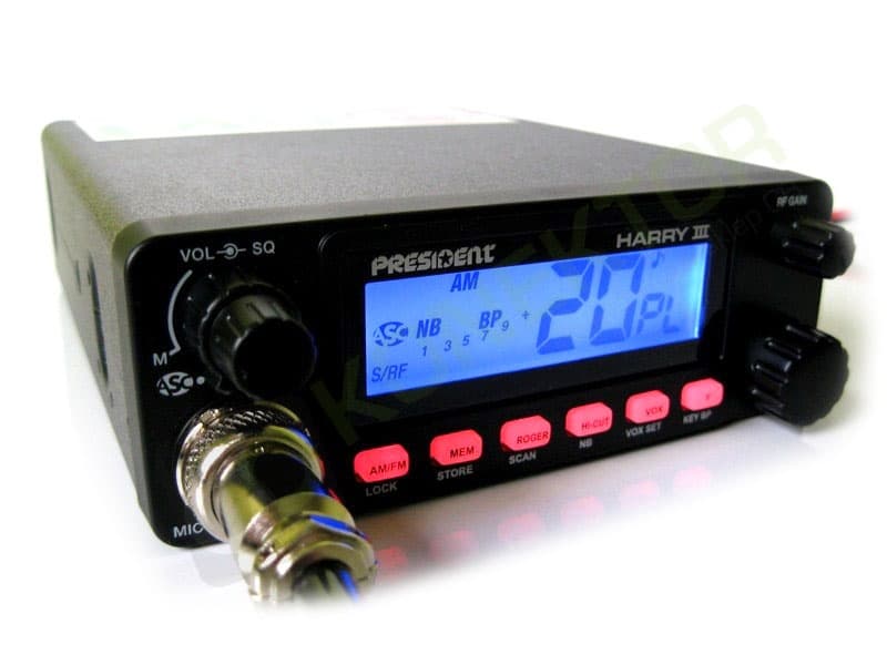 PRESIDENT HARRY III ASC CB radio edycja Volkswagen (niebieski wyświetlacz, czerwone przyciski)