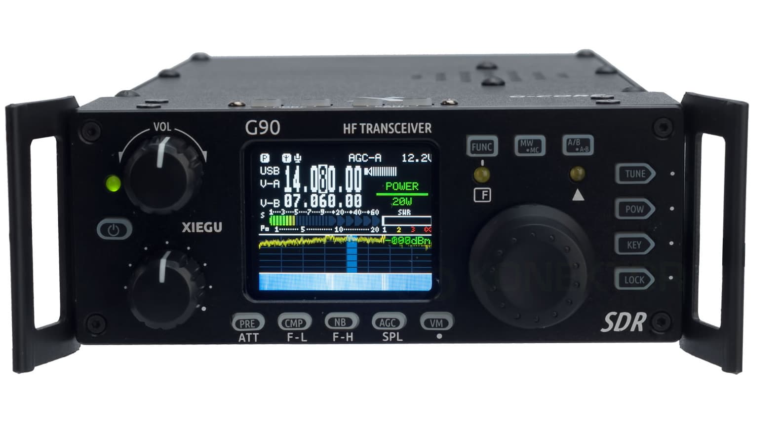 XIEGU G90 EXPORT radiotelefon amatorski 0.5-30MHz bez przerw, 20W, SDR, ATU, kolorowy wyświetlacz, wodospad (Xiegu G90S)