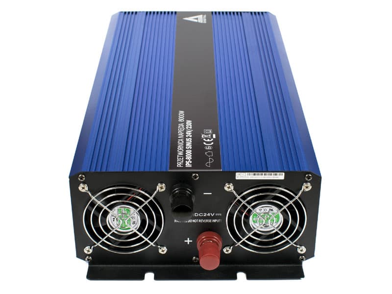 AZO IPS-8000-S SINUS Przetwornica napięcia 24V/230V 8000W z miękkim startem np. POMPY PIECE CO LODÓWKI KOMPRESORY - 3 lata gwarancji