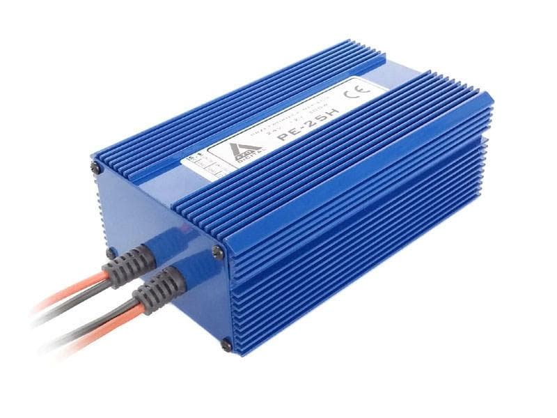 AZO PE-25H REDUKTOR NAPIĘCIA 24V/13,8V 300W wersja wodoszczelna - pełna izolacja IP67 przetwornica napięcia np. do CB radio, NAVI, radio samochodowe - 5 lat gwarancji, produkcja polska