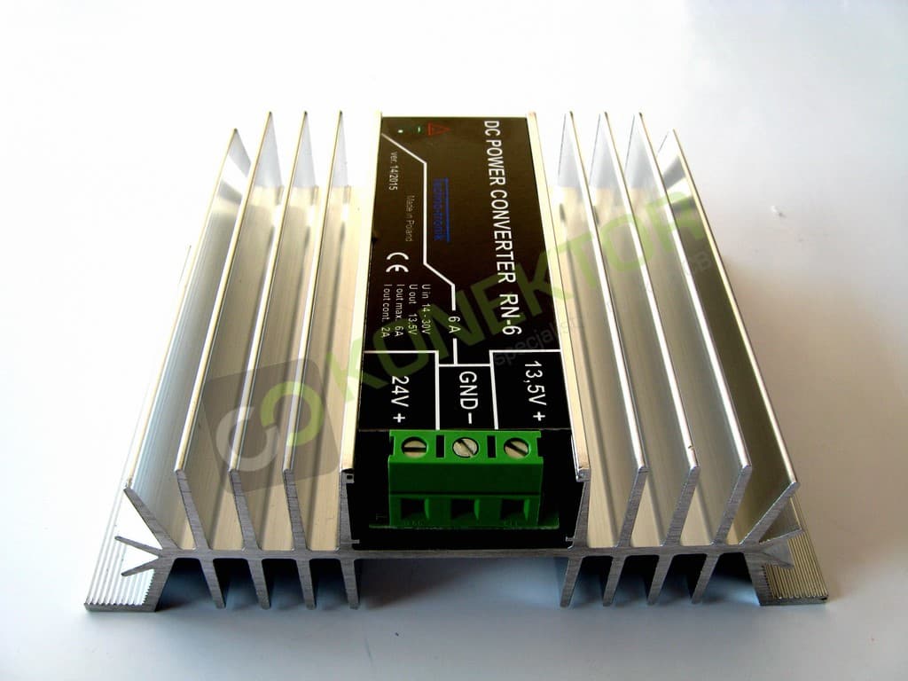 TECHNO-TRONIK RN-6 REDUKTOR NAPIĘCIA 24V/12V 6A przetwornica napięcia np. do CB radio, NAVI, radio samochodowe
