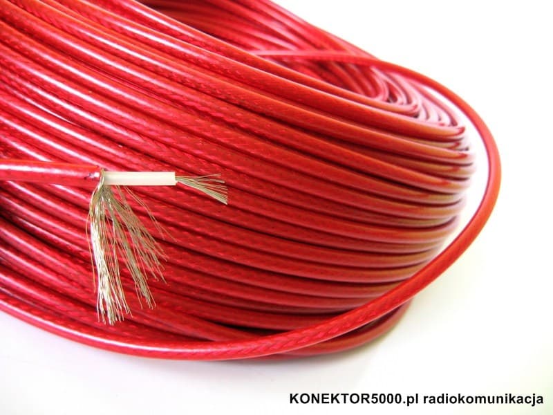 Przewód koncentryczny RG-58 MAGNUM RED do anten CB/VHF/skanerów/SDR - czerwona powłoka PVC