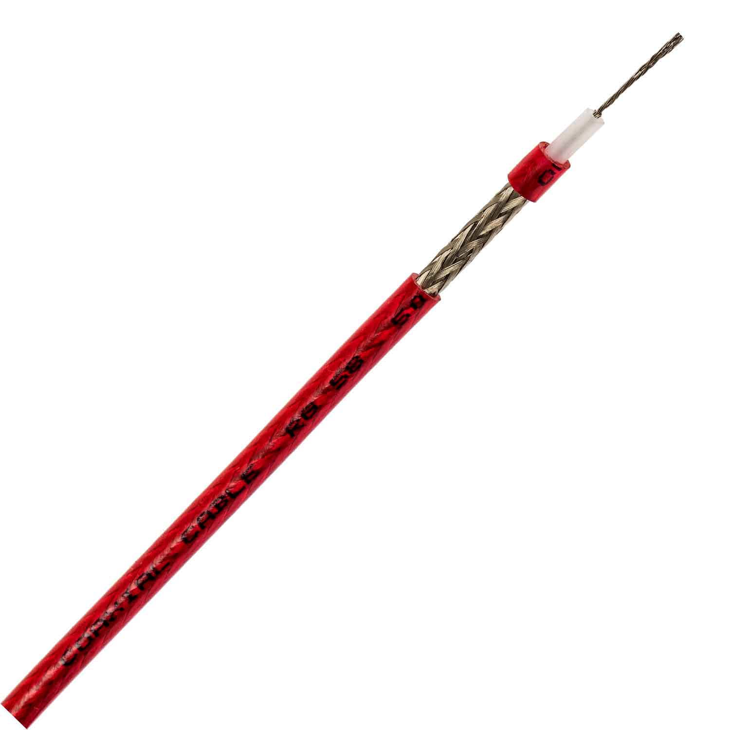 Przewód koncentryczny RG-58 MAGNUM RED do anten CB/VHF/skanerów/SDR - czerwona powłoka PVC