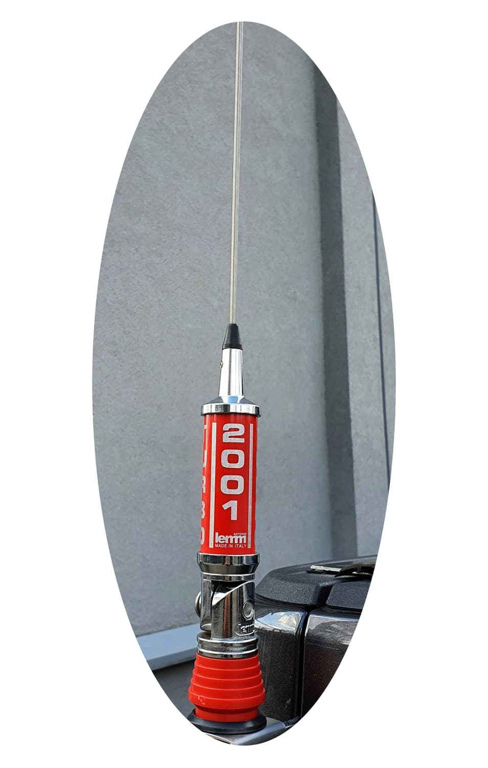 LEMM AT-2001 TURBO czerwona Antena CB montażowa 200 cm kabel 4m (Lemm AT2001 Turbo)