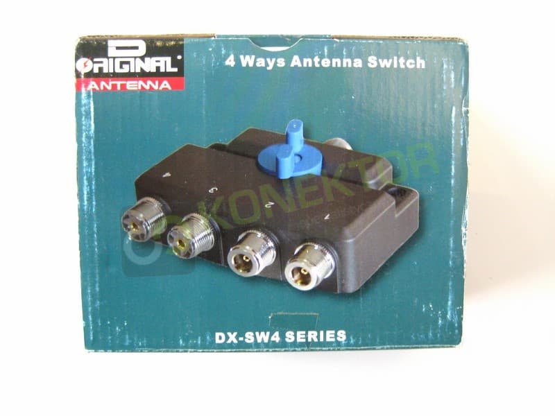Przełącznik antenowy 4-pozycyjny D-ORIGINAL DX-SW4MIX-EN (0-900MHz) 2 gniazda M (SO-239), 2 gniazda N