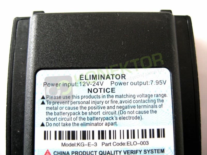 Eliminator baterii do duobandera Wouxun KG-UV8D (adapter samochodowy Wouxun KGUV8D)