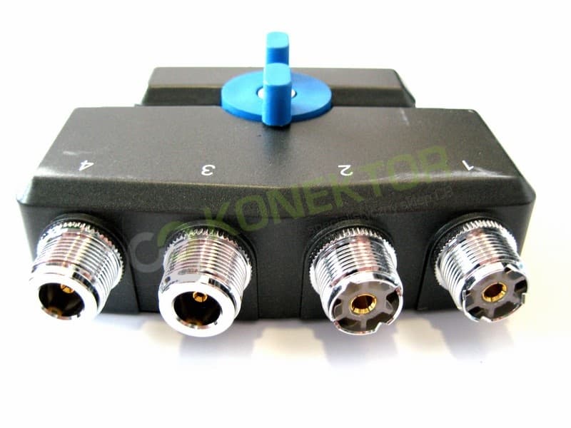 Przełącznik antenowy 4-pozycyjny D-ORIGINAL DX-SW4MIX-EN (0-900MHz) 2 gniazda M (SO-239), 2 gniazda N