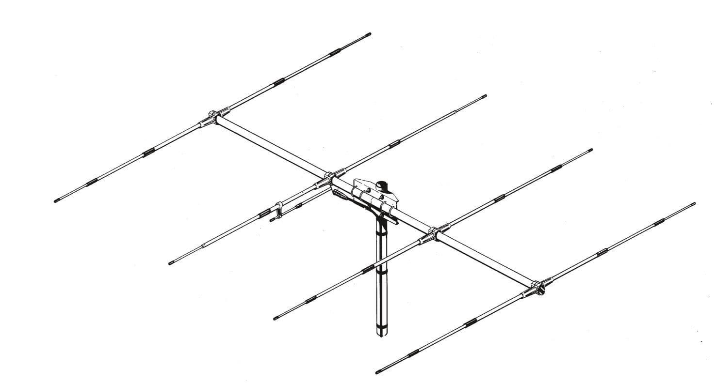 SIRIO SY-4 kierunkowa antena bazowa CB / 10m 4 elementowa YAGI zysk 11dBd, 13.15dBi