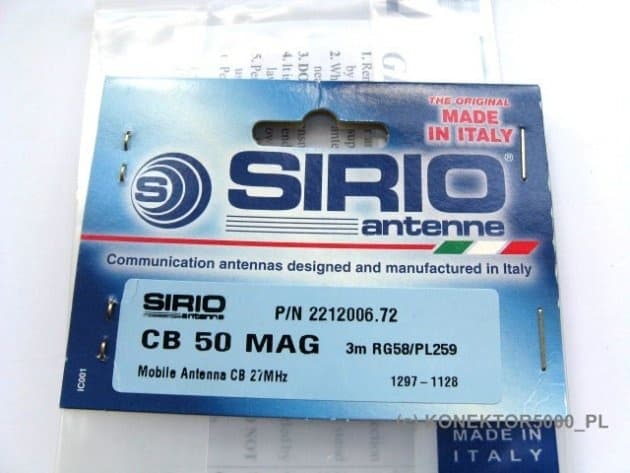 SIRIO CB 50 MAG dyskretna i estetyczna antena CB magnesowa 50cm kabel 3m