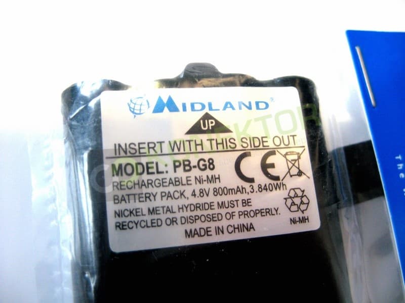 Akumulator oryginalny do krótkofalówek Midland G6 G8 (bateria PB-G6, PB-G8)
