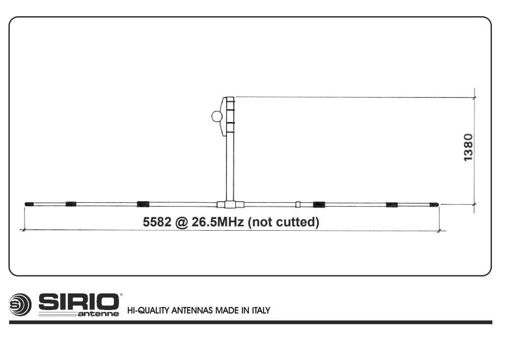 SIRIO SD-27 Dipole 1/2 fali ANTENA BAZOWA CB / 10m (dipol Sirio SD27) najnowsza wersja