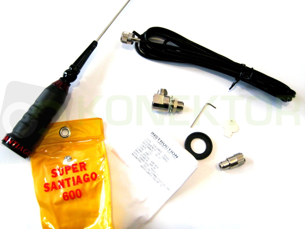 SUPER SANTIAGO 600 Antena CB montażowa 155cm kabel 4,5m
