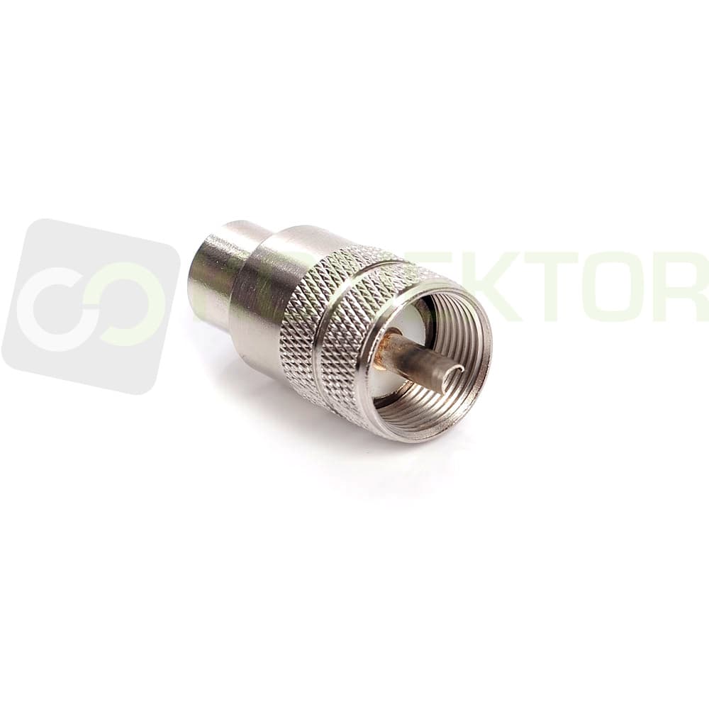 Wtyk teflonowy UC-1 PL-259/9 CTE cynowany na przewód RG-213, RF-10, H-1000