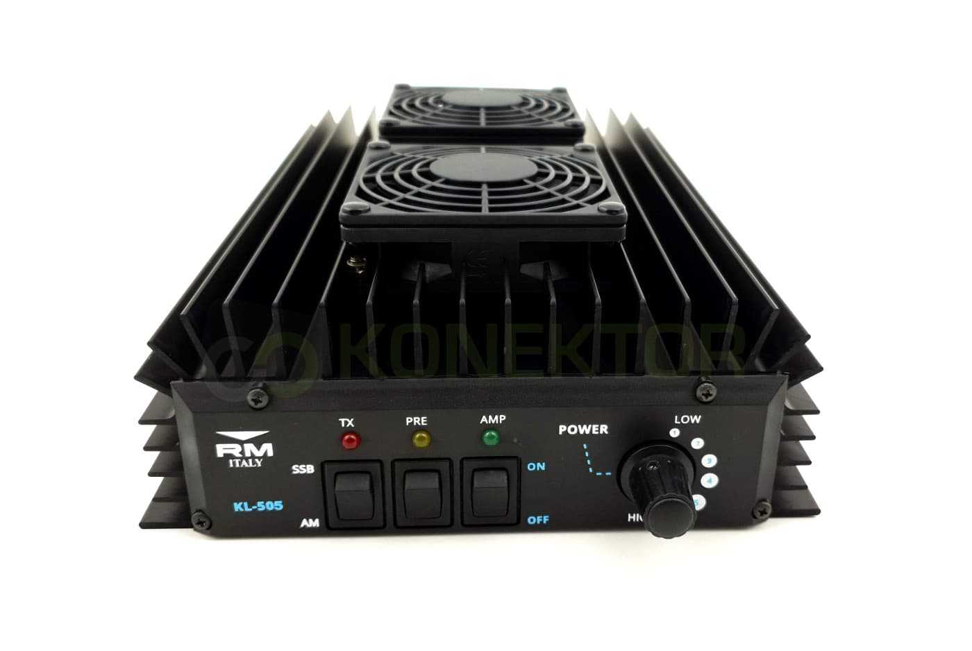 RM KL 505V z wentylatorami - wzmacniacz mocy KF 230W AM/FM/SSB/CW 1.8-30MHz Made in Italy (RM KL505V)
