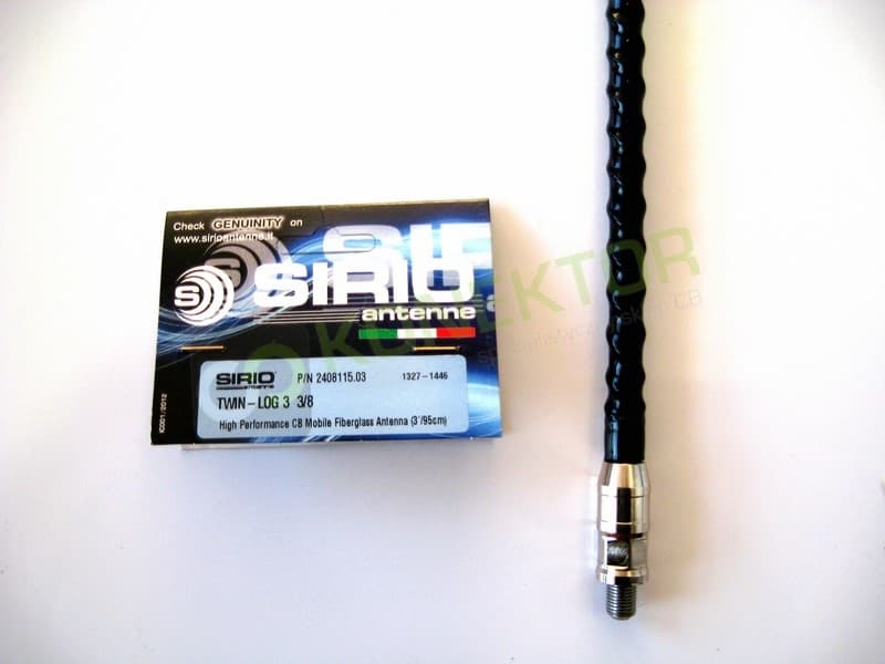 SIRIO TWIN LOG 4 montaż 3/8 Antena CB 125cm helikalna top loaded montażowa