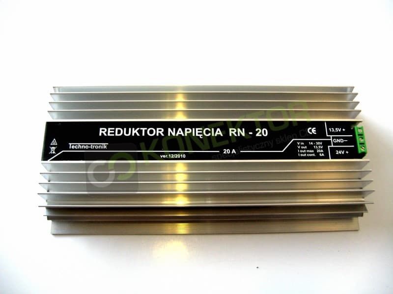 TECHNO-TRONIK RN-20 REDUKTOR NAPIĘCIA 24V/12V 20A przetwornica napięcia np. do CB radio, NAVI, radio samochodowe