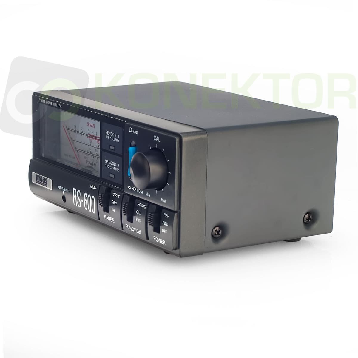 MAAS RS-600 reflektometr KF/VHF/UHF 1.8-525 MHz złącza N - pomiar SWR, mocy, podświetlenie skali