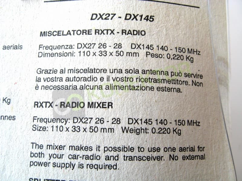 Zetagi DX27 spliter antenowy CB/FM - najlepszy na rynku - antena CB działająca jako FM