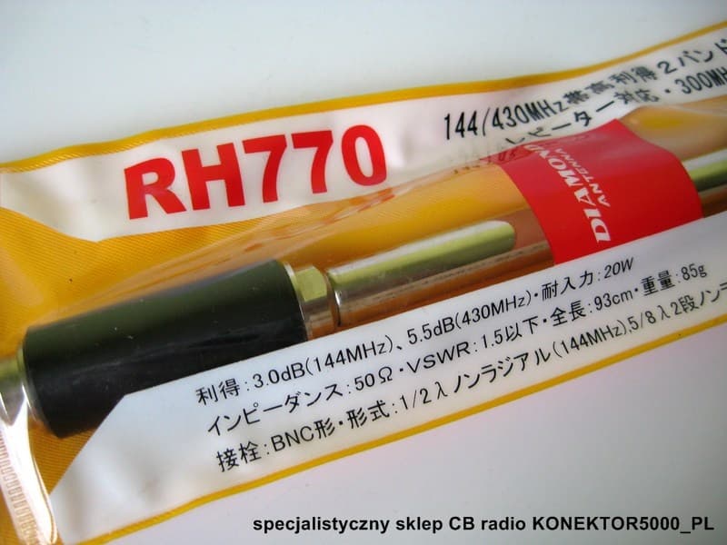 Diamond RH770 BNC 93cm Antena do duobanderów/skanerów VHF UHF teleskopowa