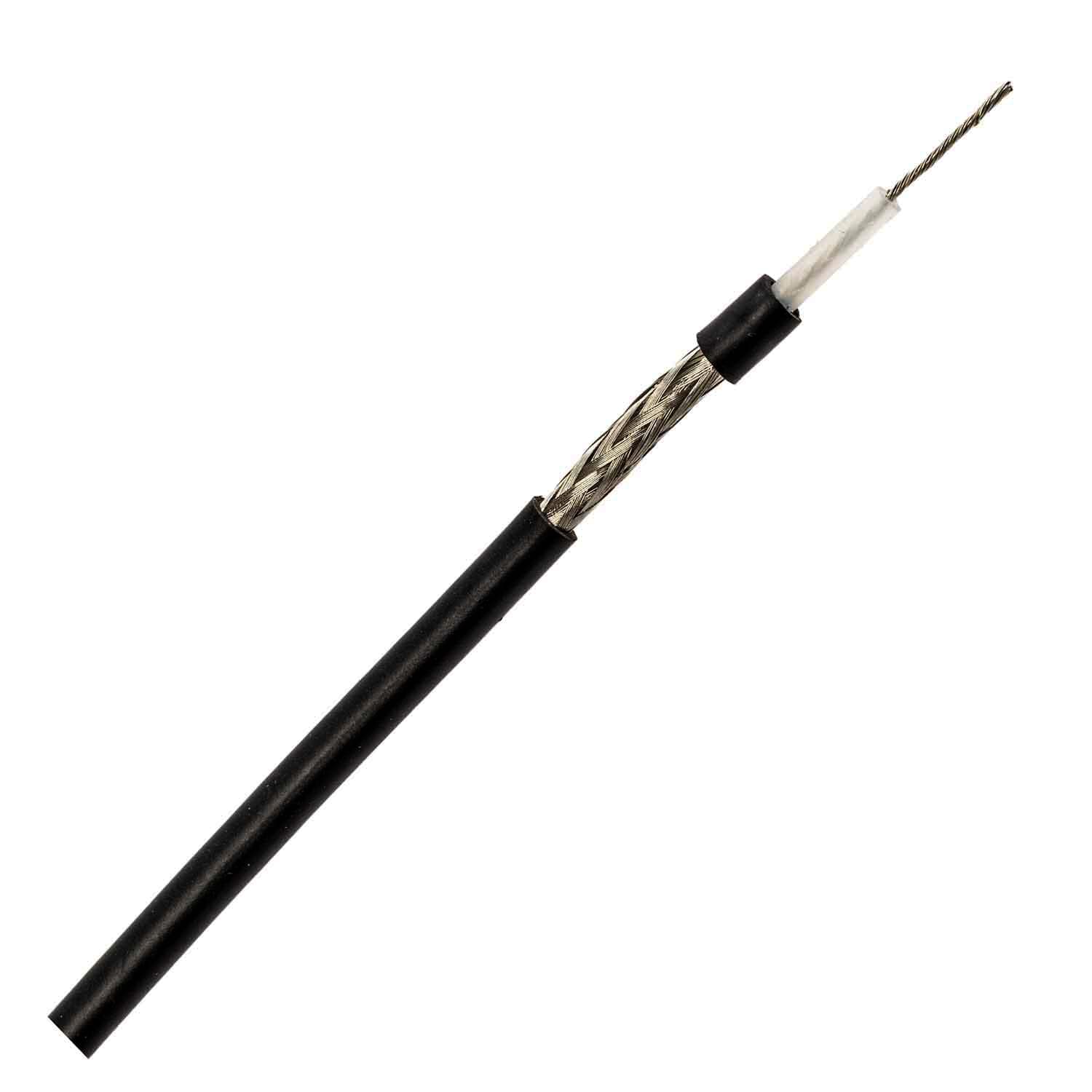 Przewód koncentryczny RG-58 MAGNUM Black do anten CB/VHF/skanerów/SDR - czarna powłoka PVC, norma militarna MIL-C-17-F kabel RG58