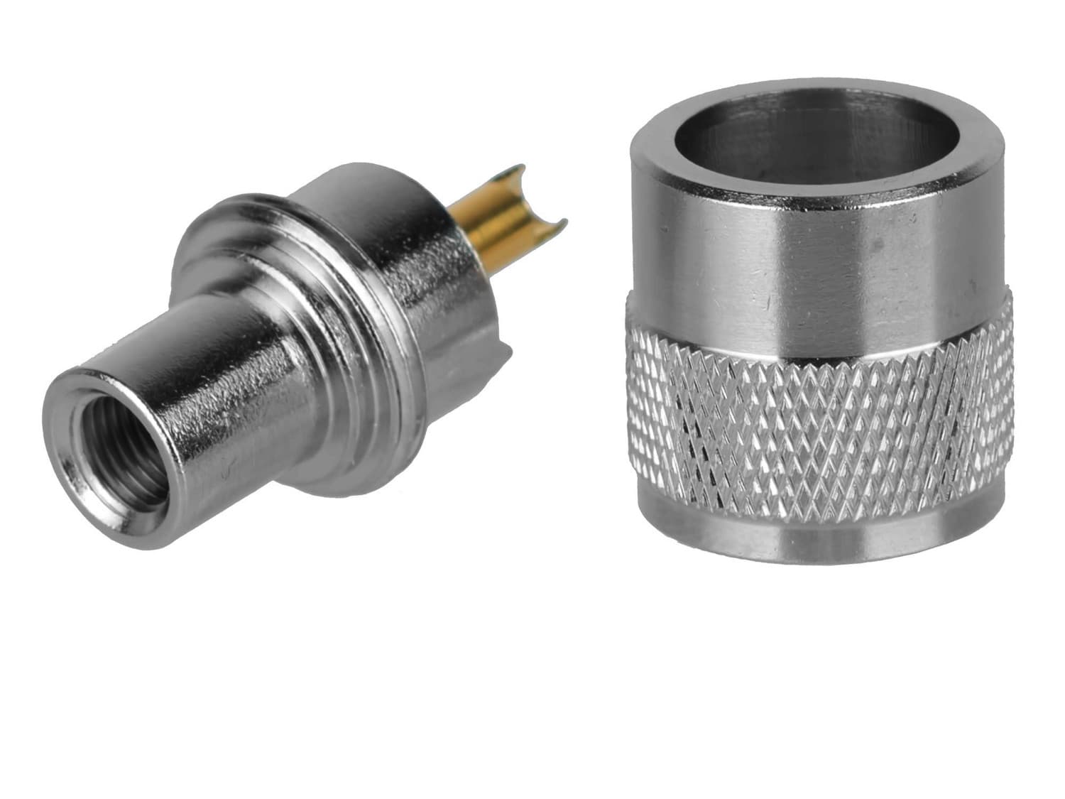 Wtyk UC-1 PL-259/6 PTFE/Gold na przewód RF-5, H-155, RG-58 (RF5, H155, RG58) RADIORA - teflonowy KRÓTKI 30mm