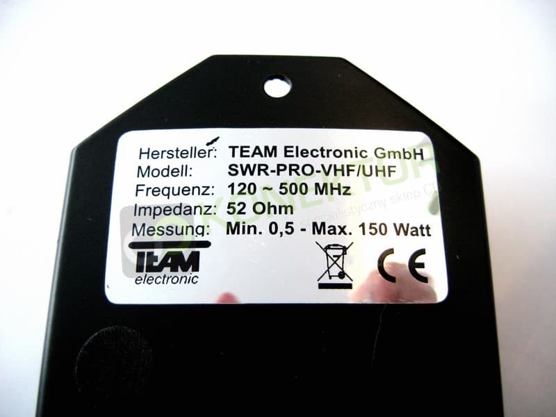 TEAM SWR-PRO VHF/UHF 120-500MHz kalibrowany miernik SWR oraz mocy - reflektometr