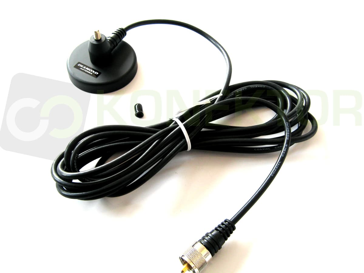 Diamond MC100 DYSKRETNA antena VHF 134~174MHz długość 44-57cm, podstawa magnetyczna z kablem 4m